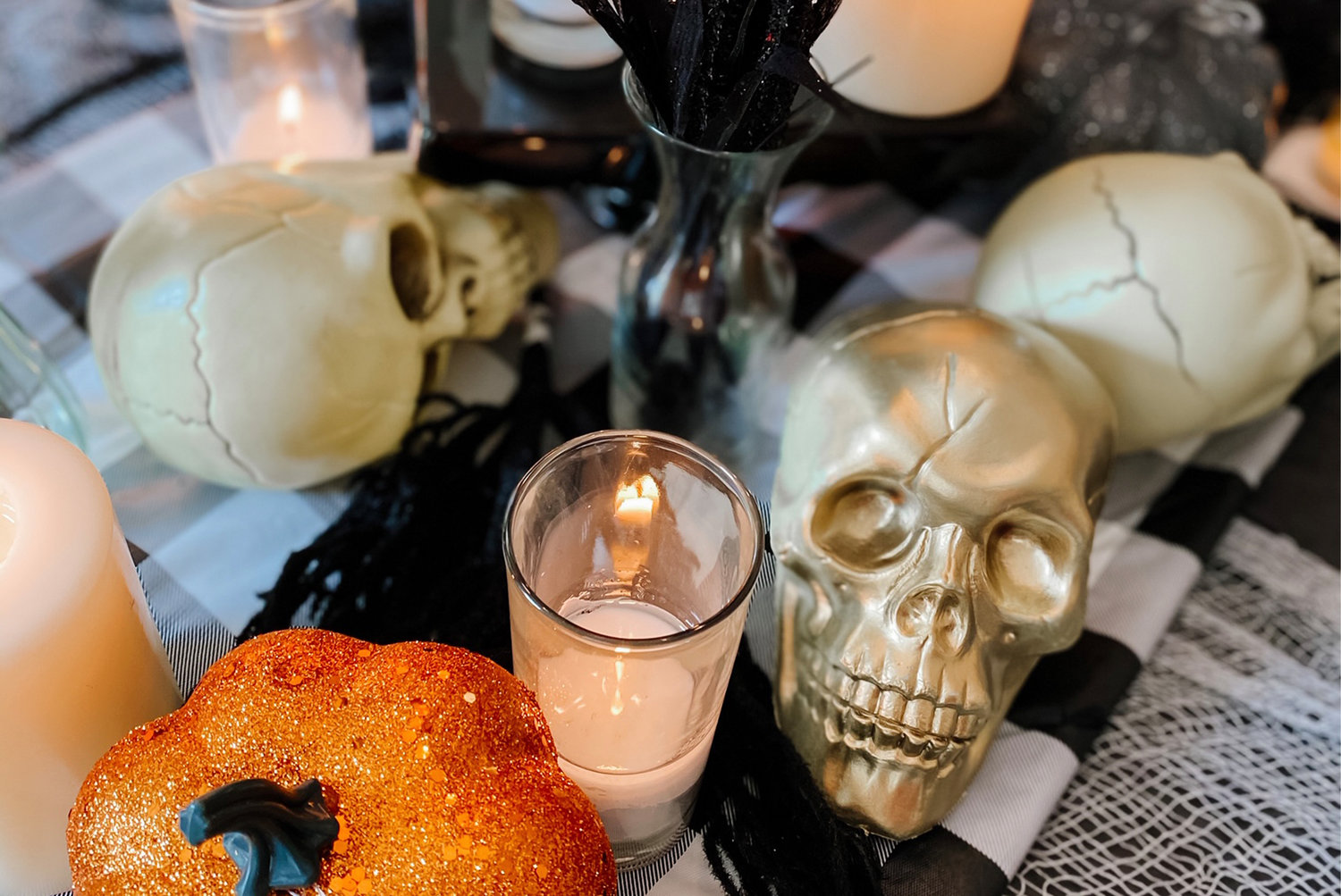 Candles are always a must with Halloween – whether wax or battery operated.