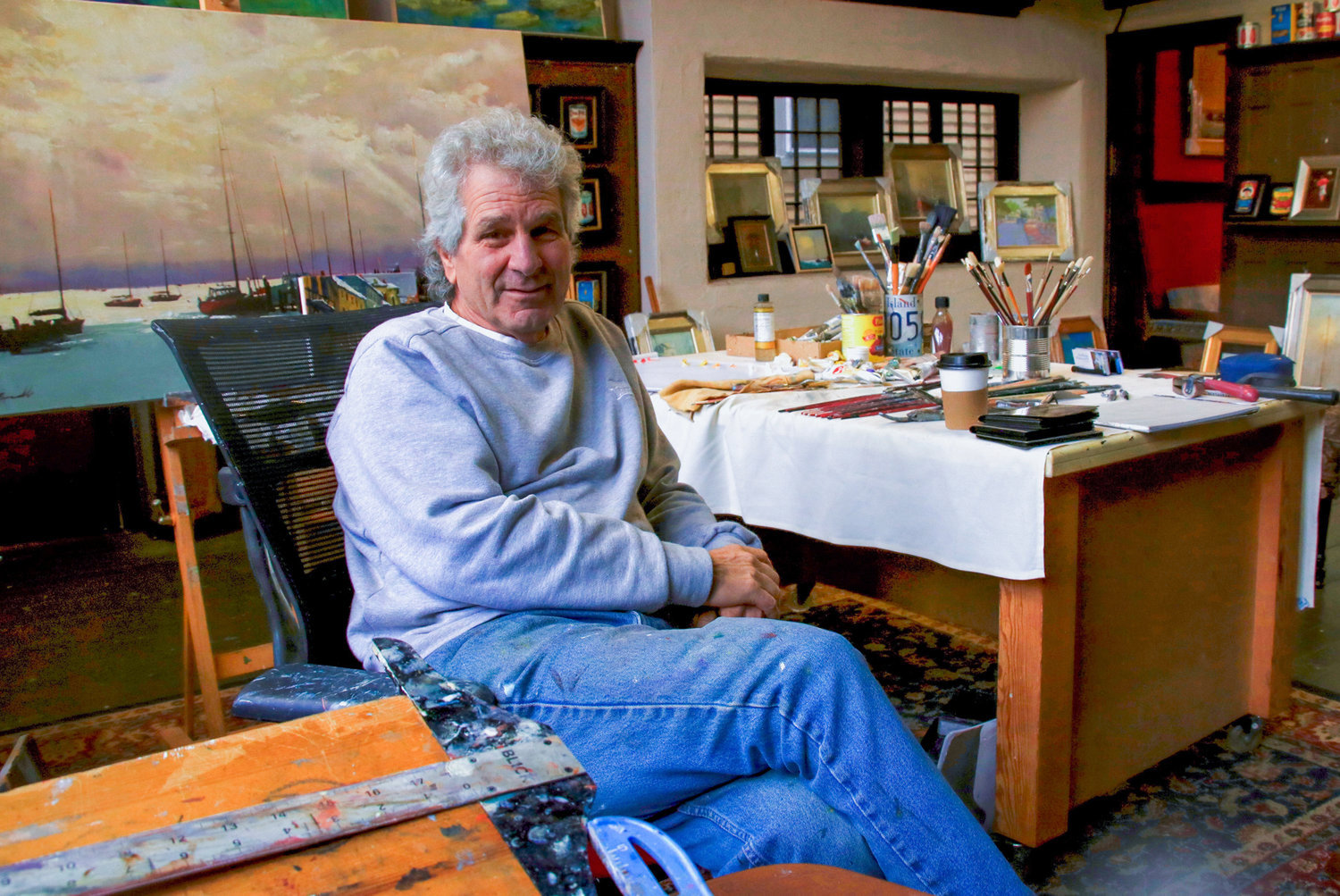 The artist in his Providence studio