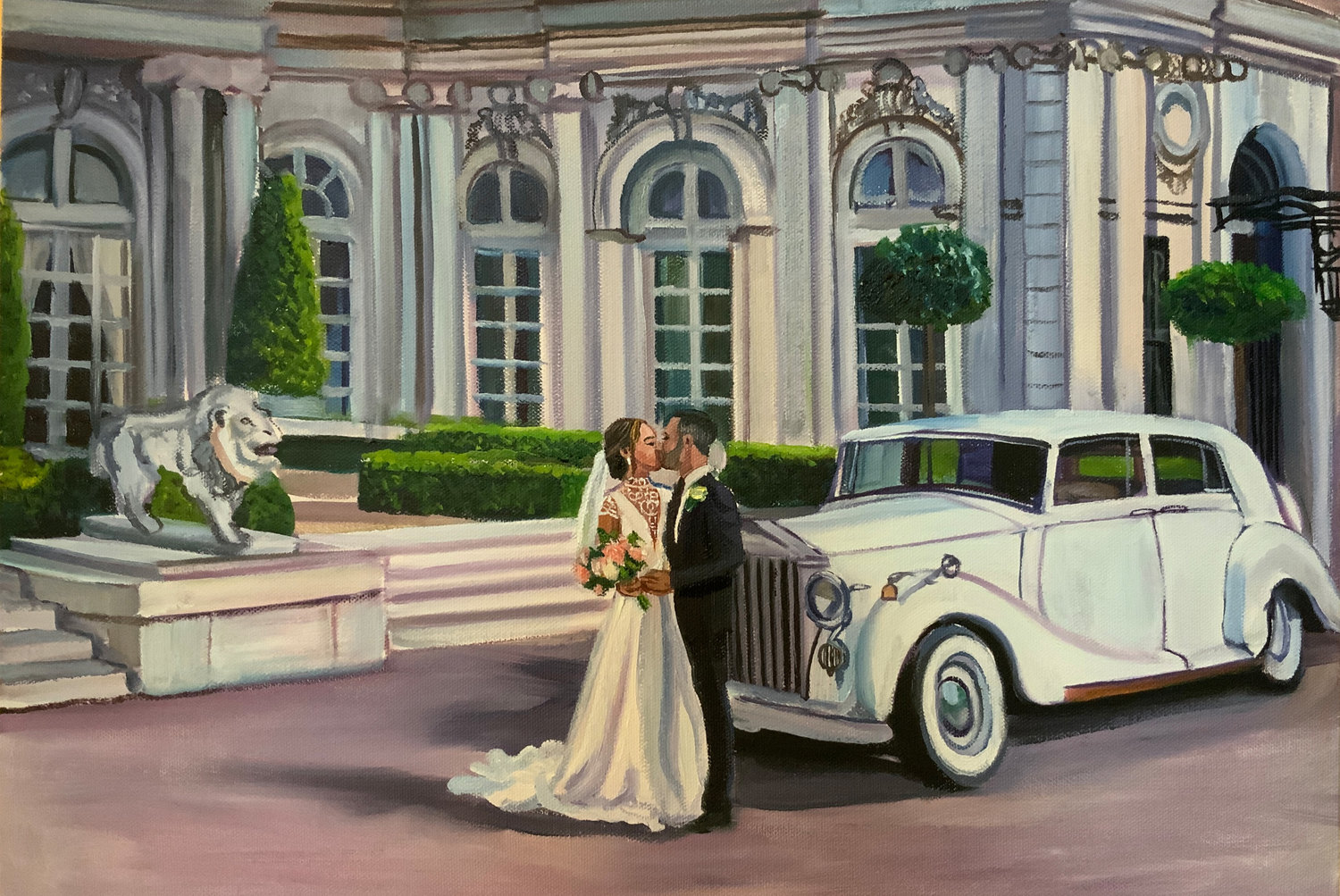 A painted portrait seems especially fitting when the venue is Gilded Age mansion, Rosecliff in Newport
