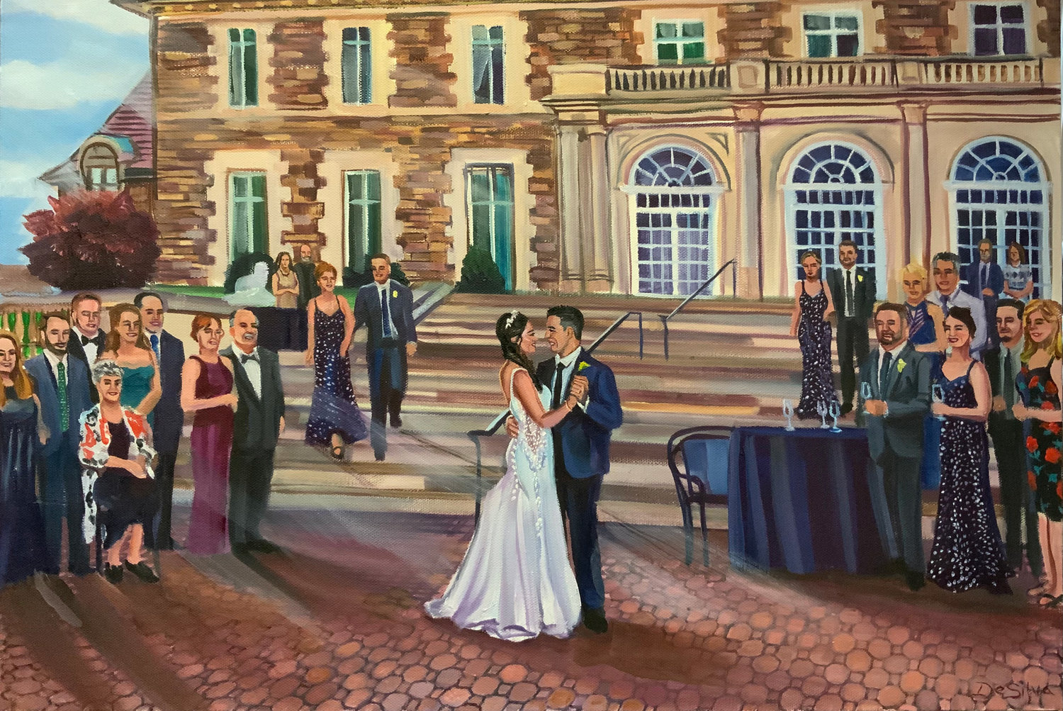 A wedding at Warwick Aldrich Mansion – DeSilva paints in the midst of the festivities