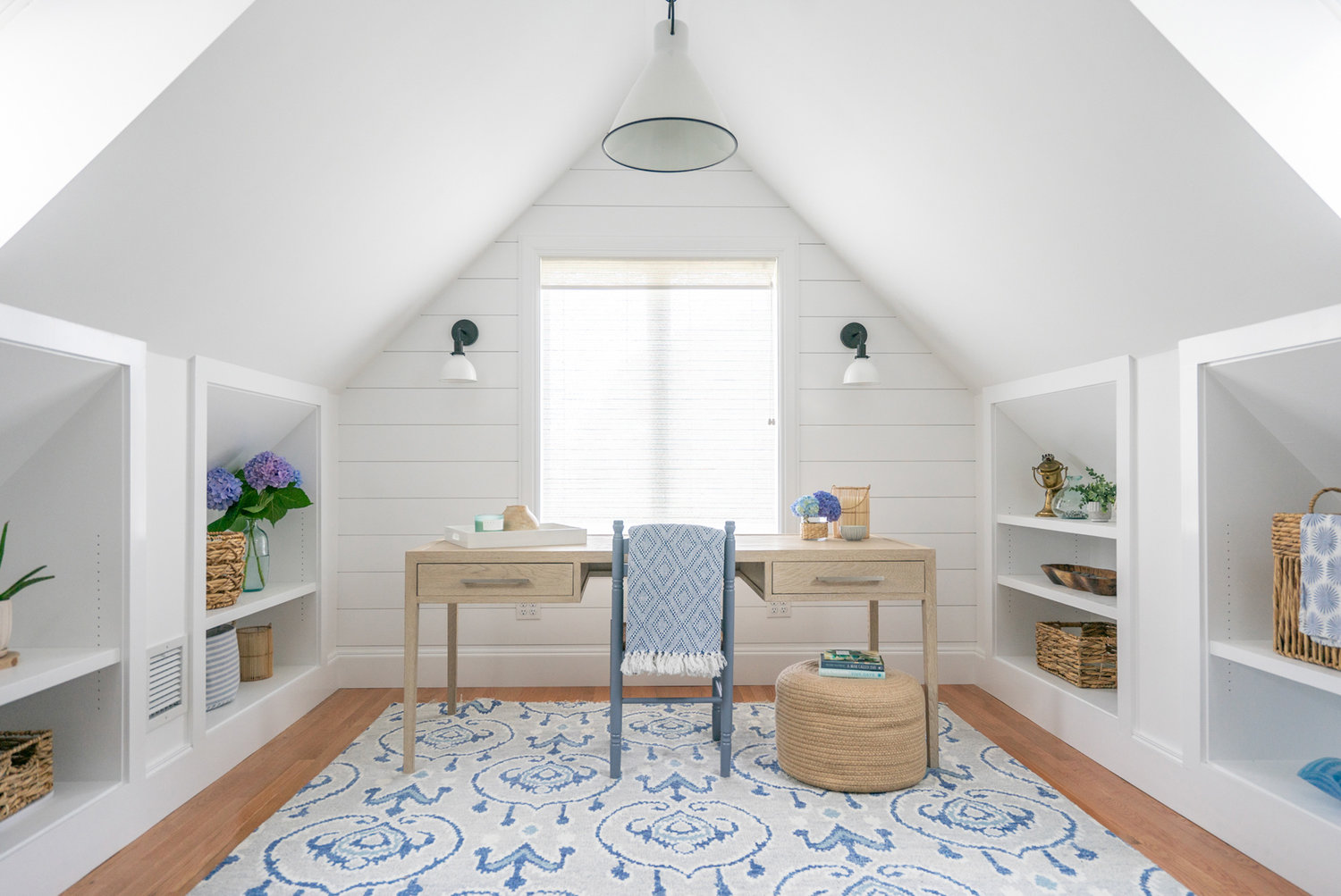 An attic is transformed into a fortress of solitude for working from home