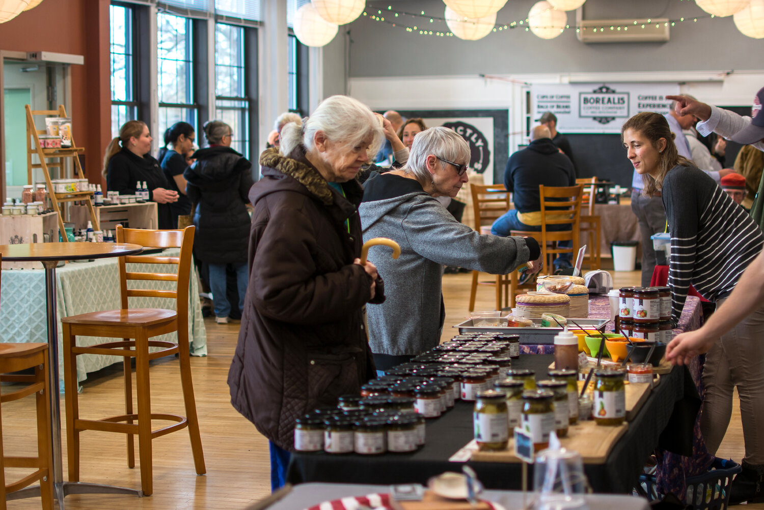 Shoppers browse products from Hope & Main’s many food makers