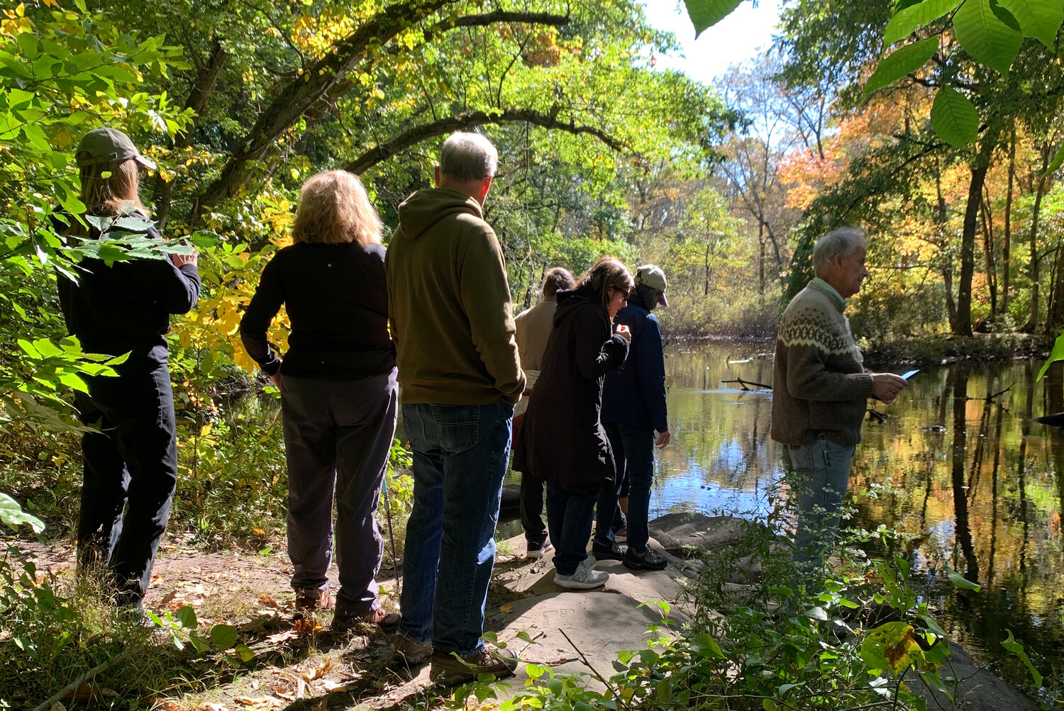 A guided walk at Hunts Mills led by the East Providence Conservation Commission