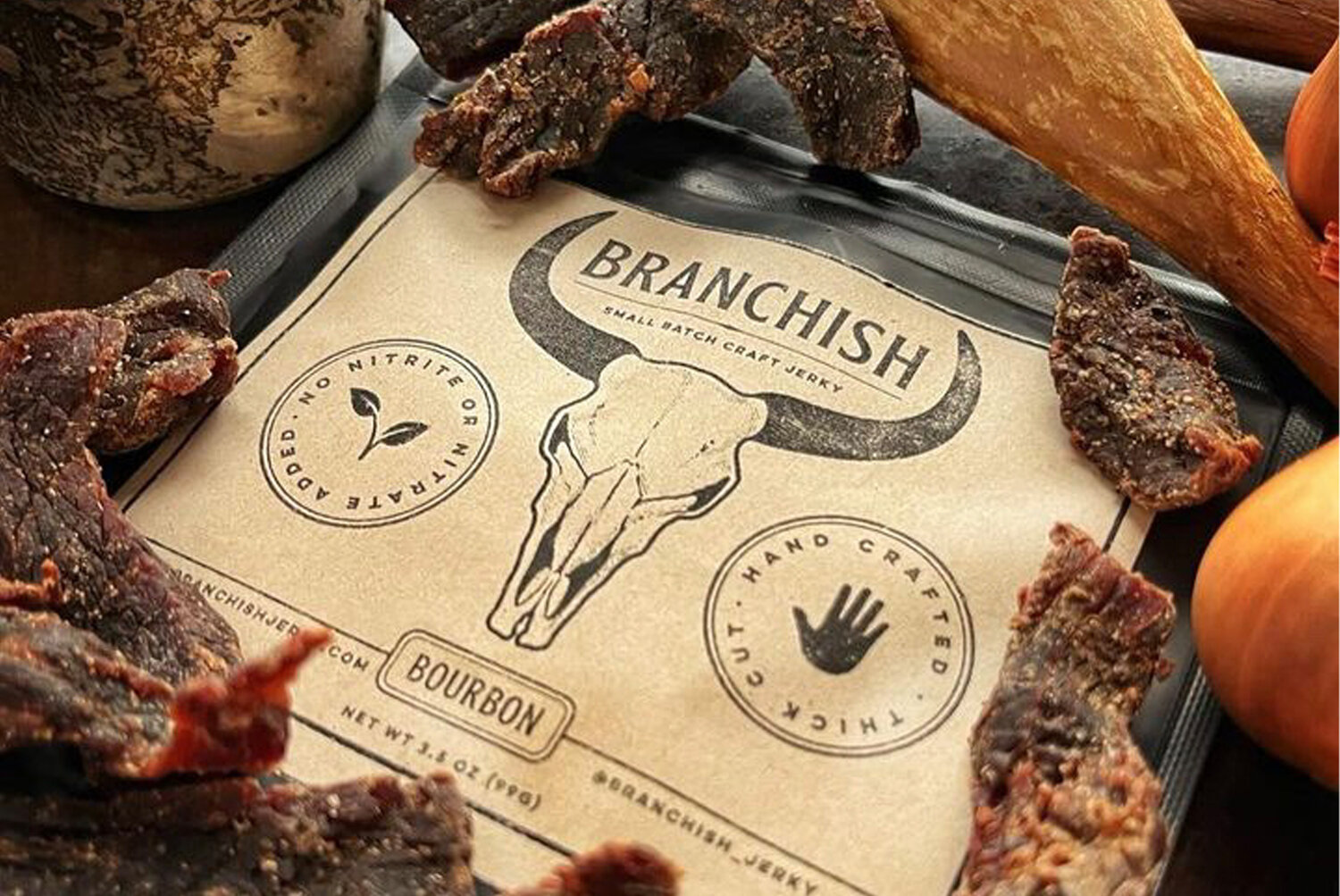 Thick-cut jerky from Branchish comes in a range of flavors