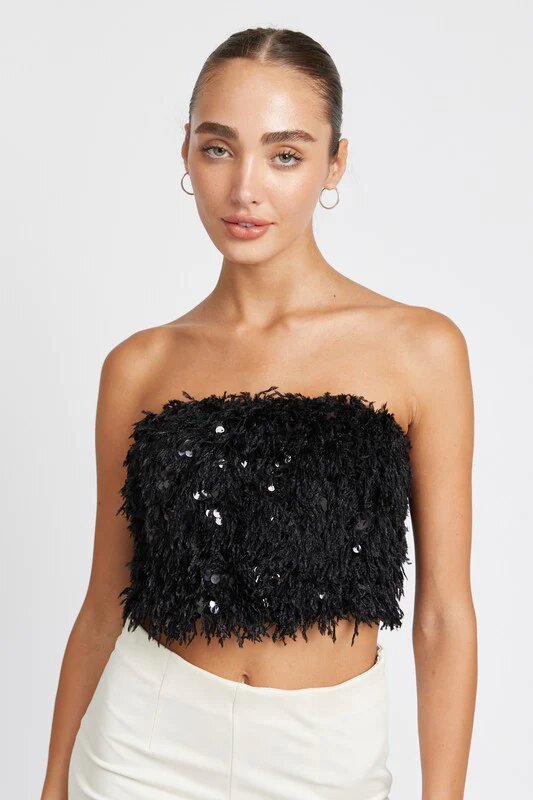 Feather Tube Top from Valomie Boutique